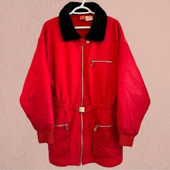 Vintage Liz Claiborne red cinched waist jacket - Picture 3 of 9